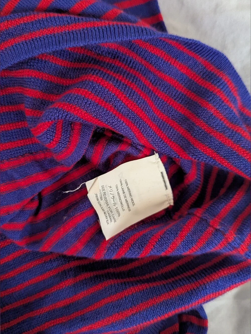 J. Crew Red And Blue Striped Wool Sweater, XS